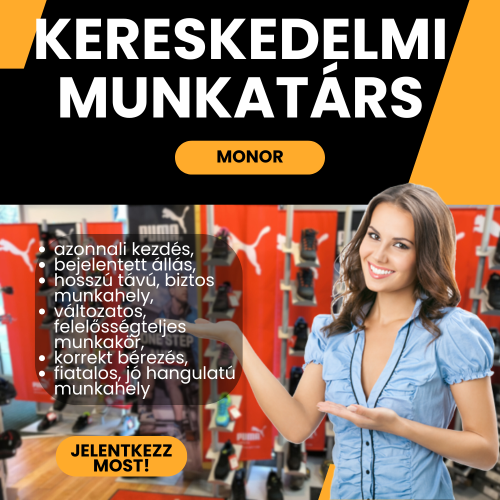 Bolti eladó állás Monor – számítógépes feladatokkal, azonnali kezdés